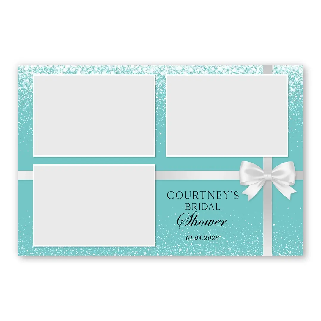 Teal & Tied Bridal Shower photo booth template L3L layout