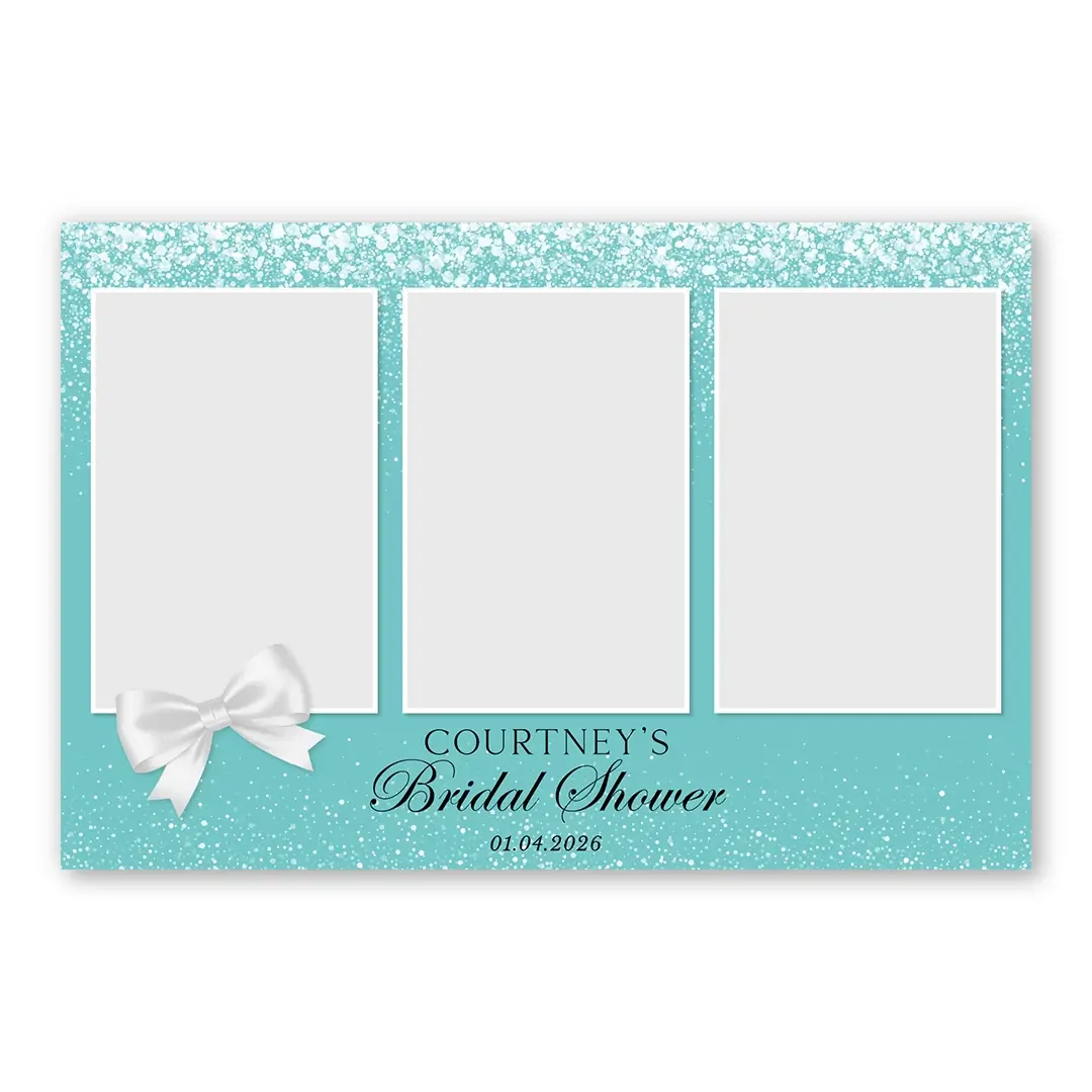 Teal & Tied Bridal Shower photo booth template L3P layout
