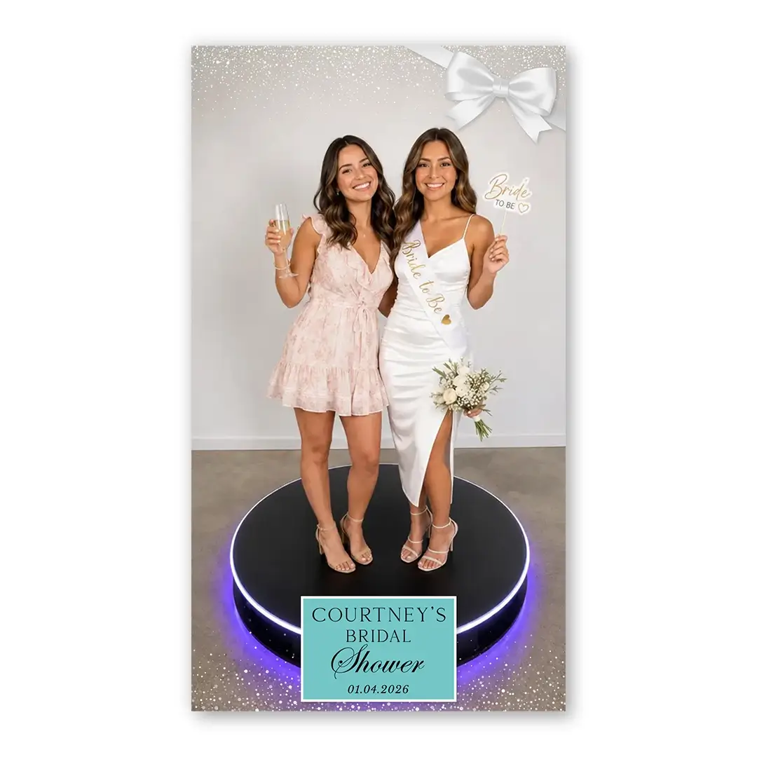 Teal & Tied Bridal Shower photo booth template 360P layout