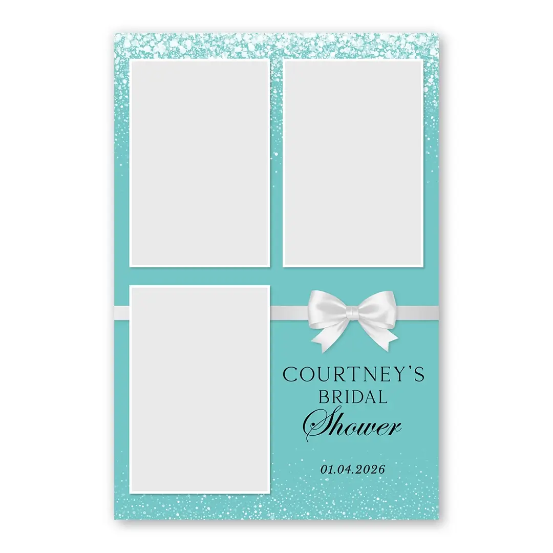 Teal & Tied Bridal Shower photo booth template P3P layout