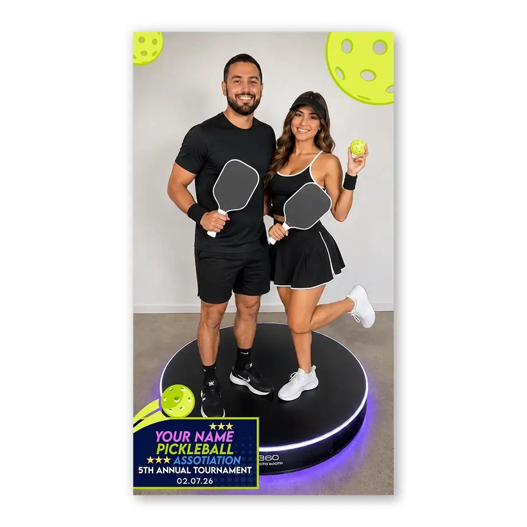 Pickleball photo booth template 360P layout