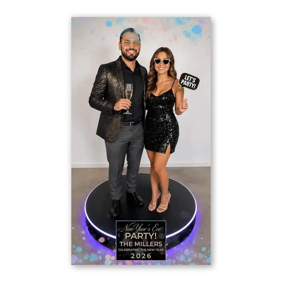 Cracking New Year photo booth template 360P layout