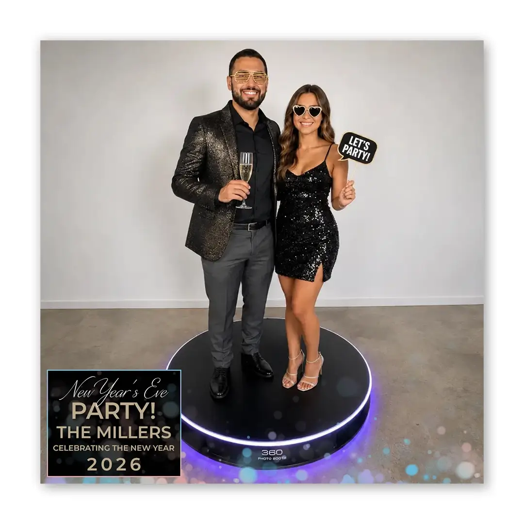 Cracking New Year photo booth template 360 layout