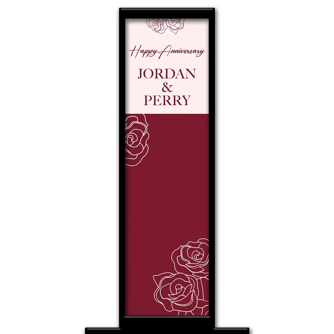 Blooming Anniversary photo booth pillar start screen