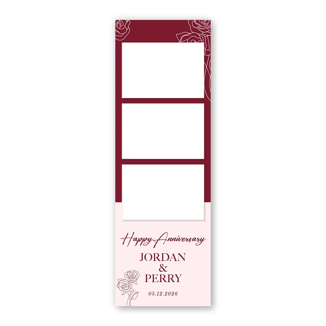 Blooming Anniversary photo booth template S3L layout