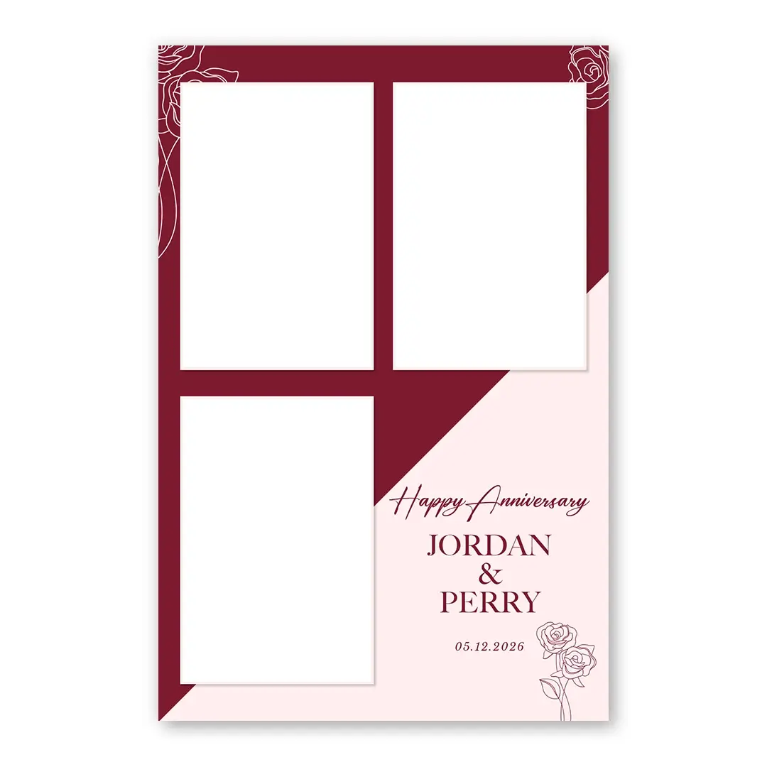 Blooming Anniversary photo booth template P3P layout