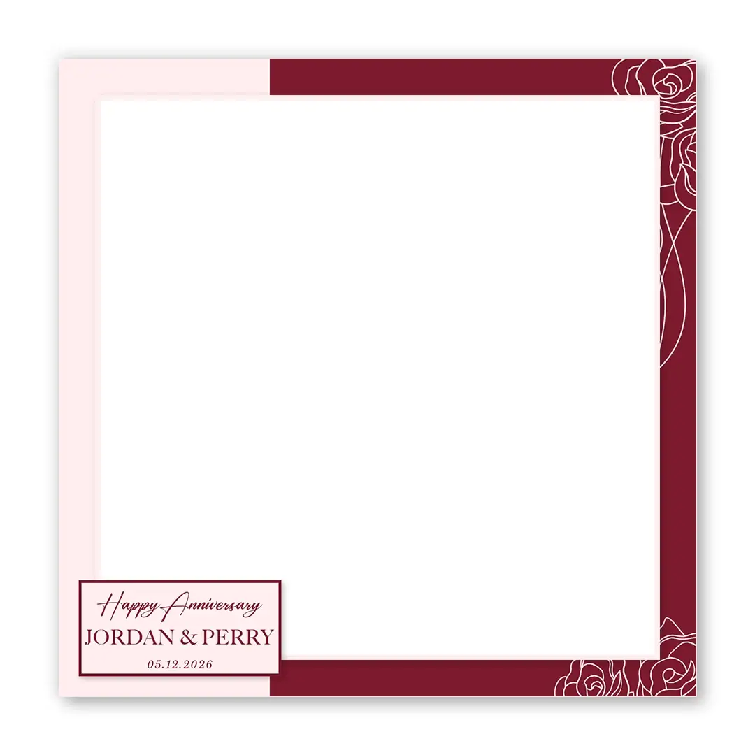 Blooming Anniversary photo booth template SF layout