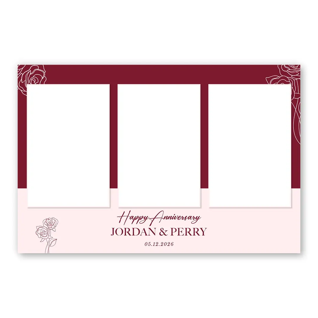 Blooming Anniversary photo booth template L3P layout