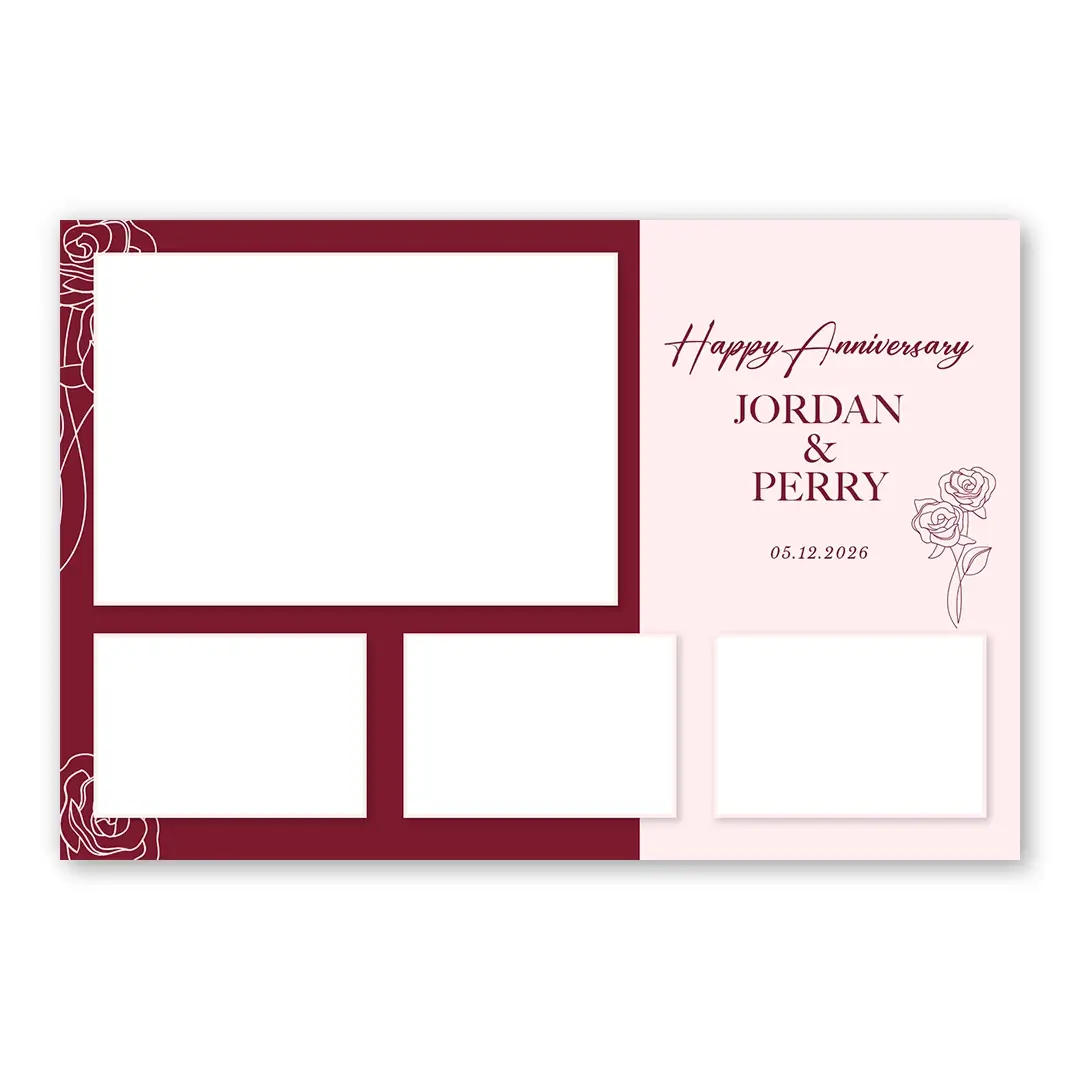 Blooming Anniversary photo booth template L4L layout