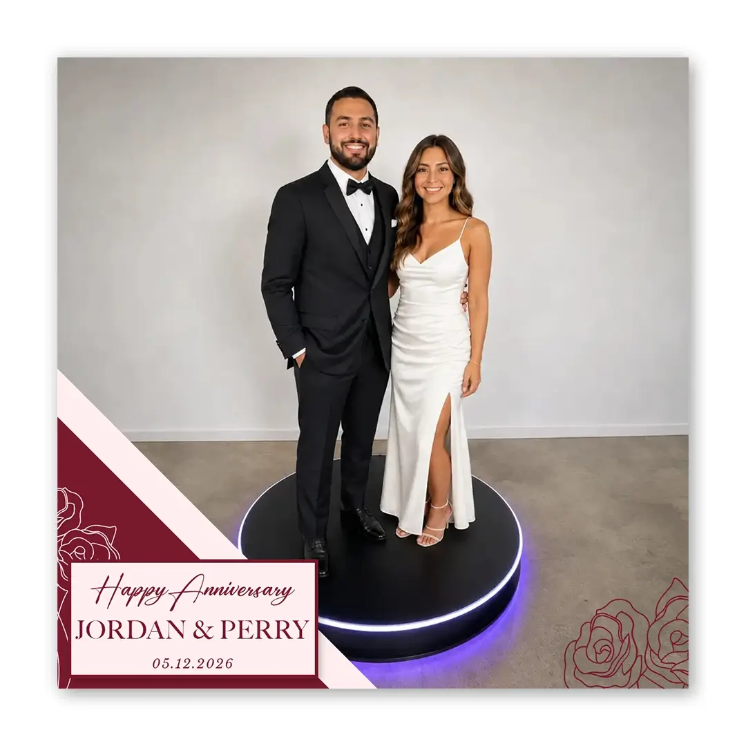 Blooming Anniversary photo booth template 360 layout