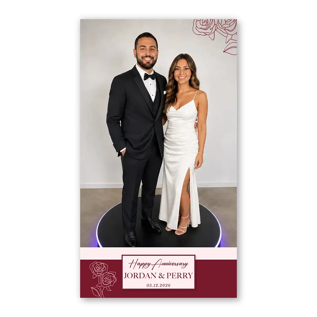 Blooming Anniversary photo booth template 360P layout
