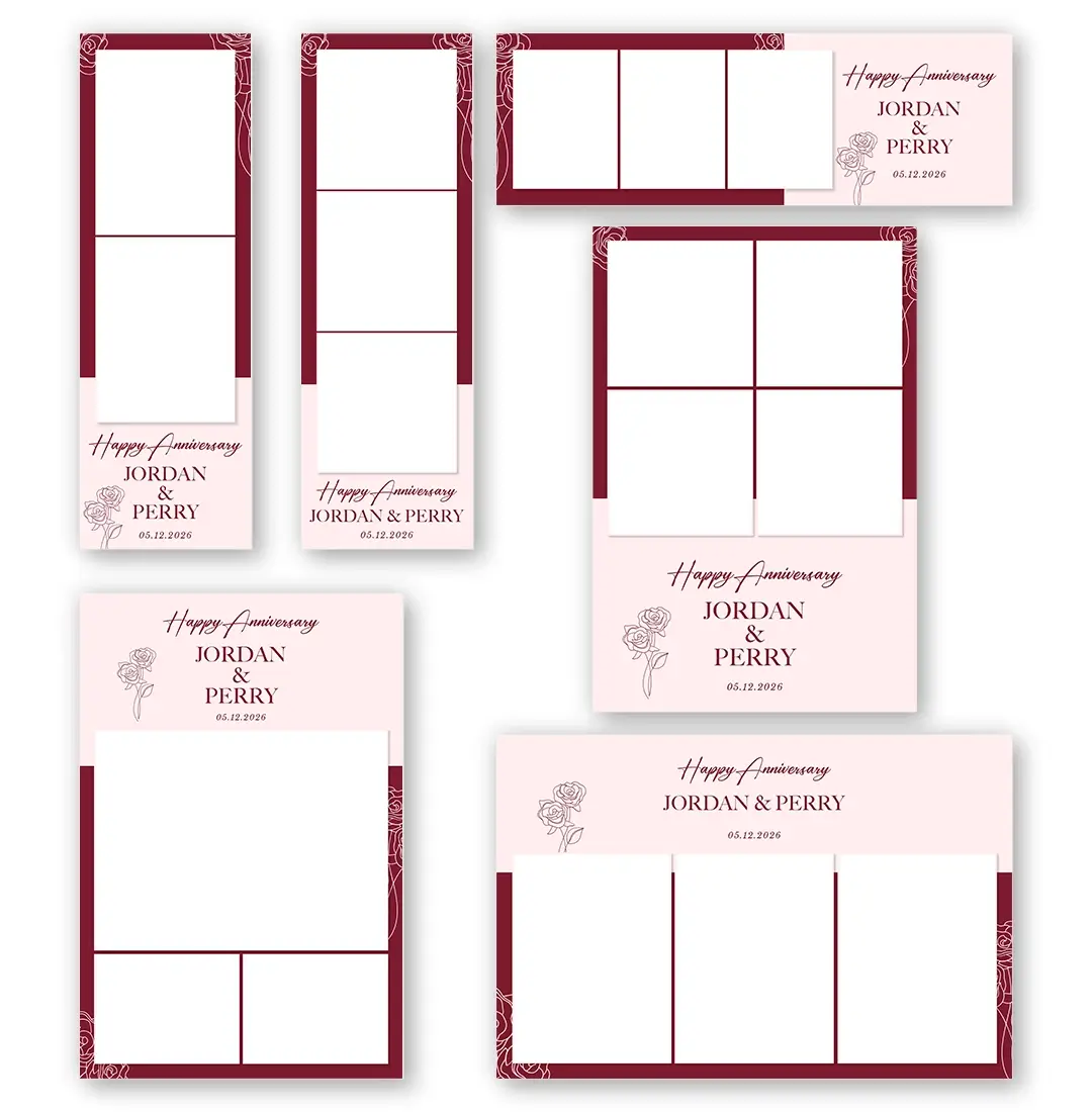 Blooming Anniversary photo booth template additional layouts layout