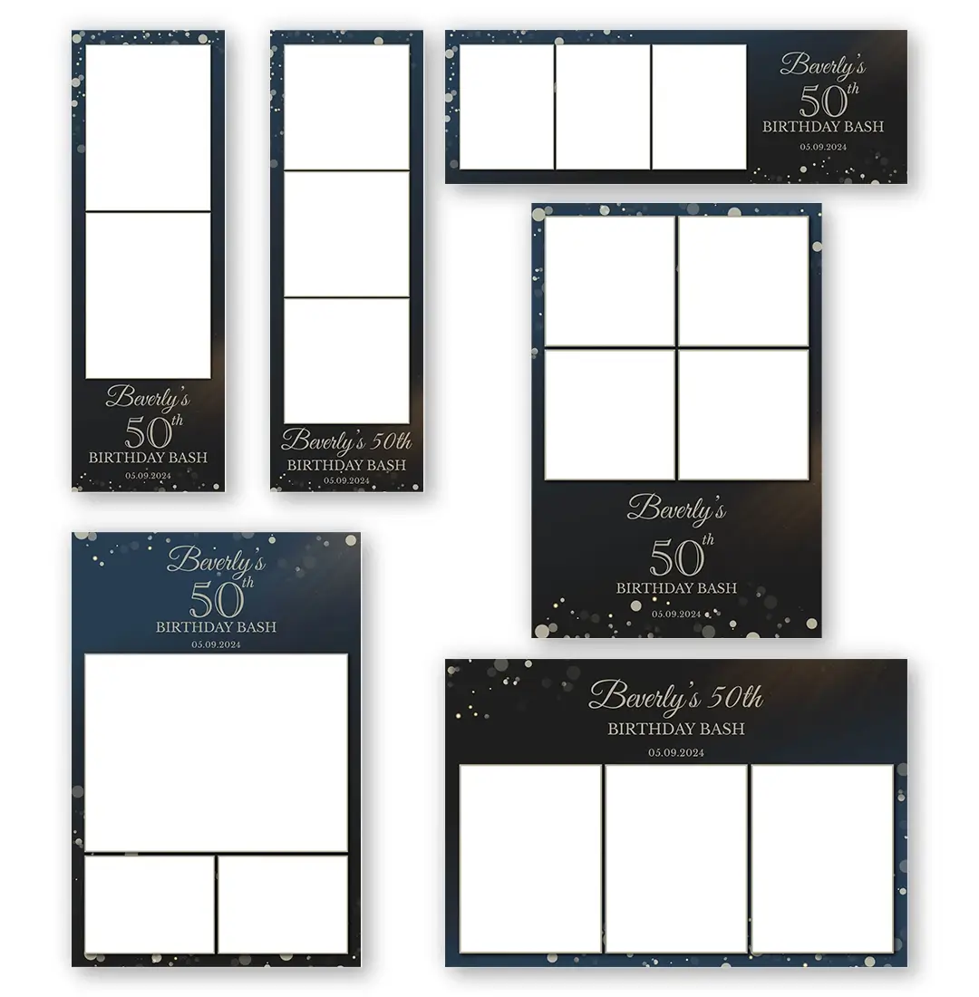 Midnight Gold Celebration photo booth template additional layouts layout
