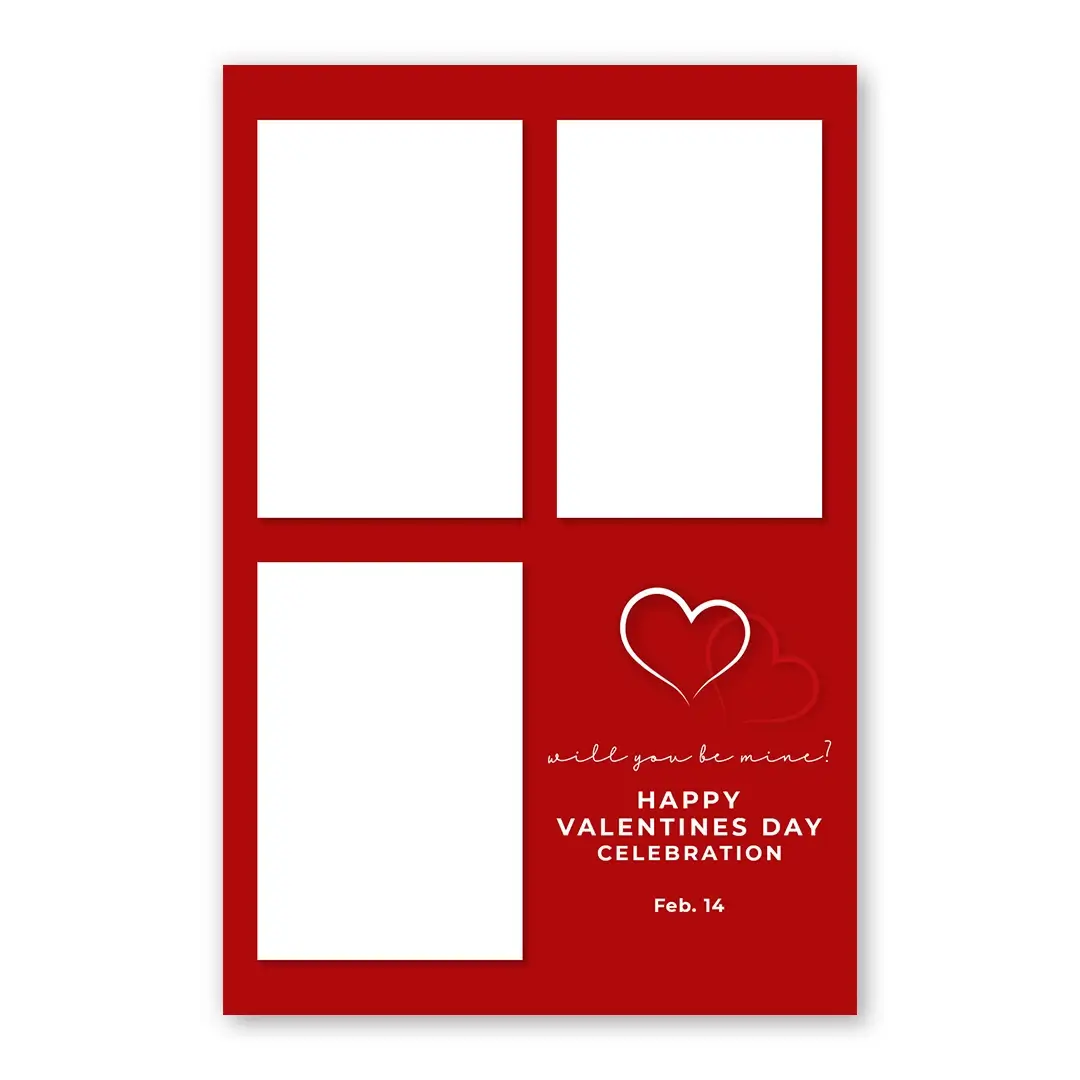 Be Mine photo booth template P3P layout