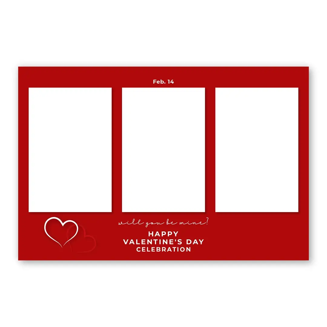 Be Mine photo booth template L3P layout