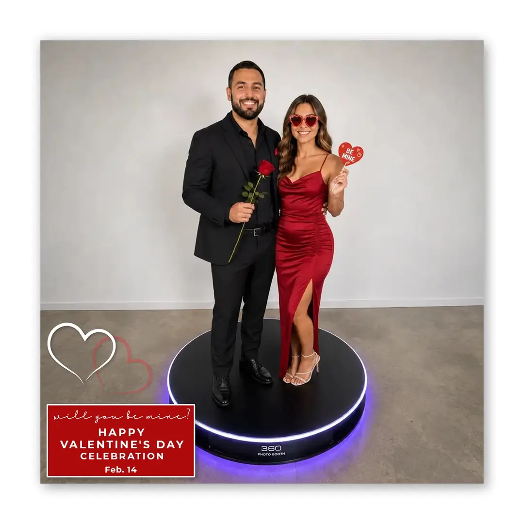 Be Mine photo booth template 360 layout