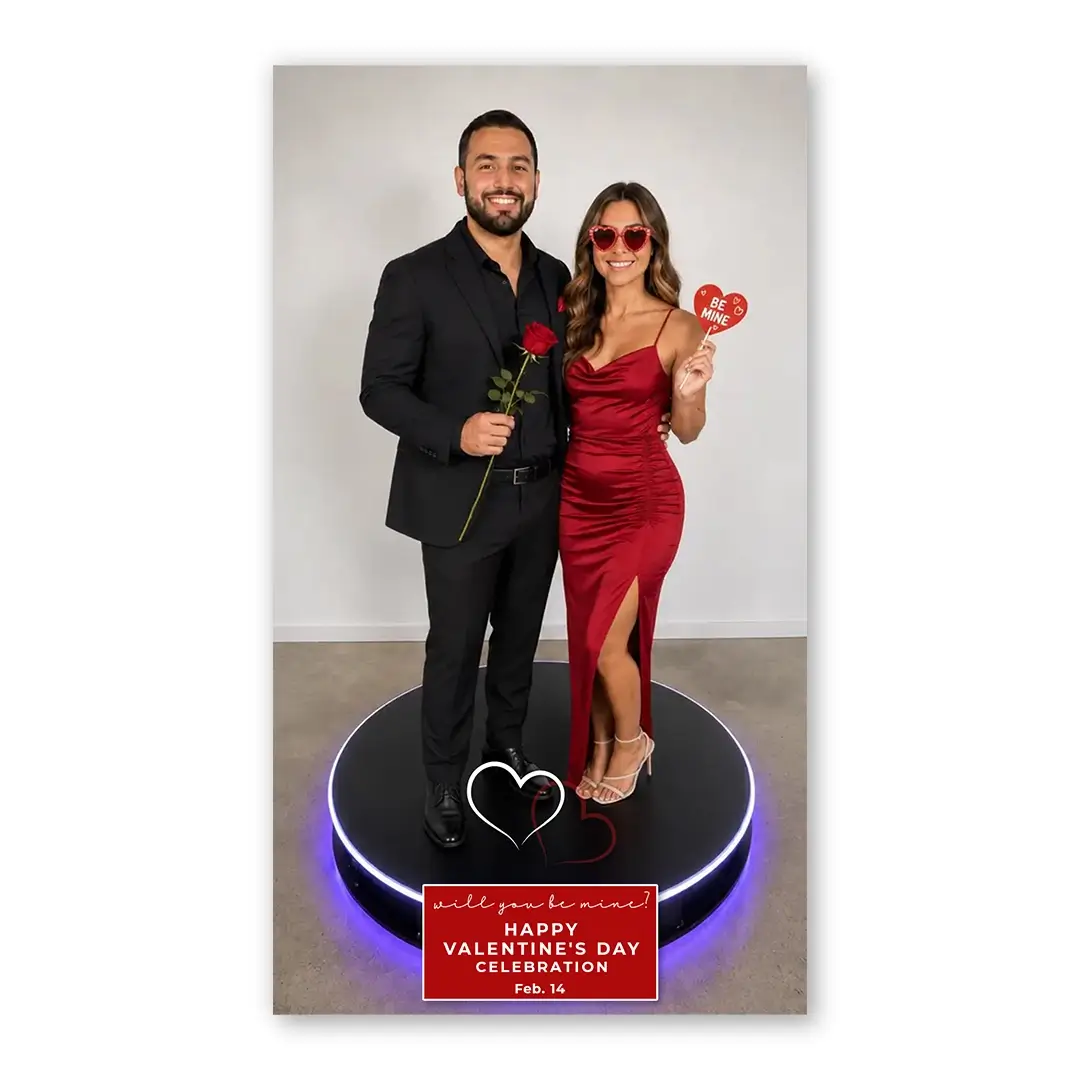 Be Mine photo booth template 360P layout