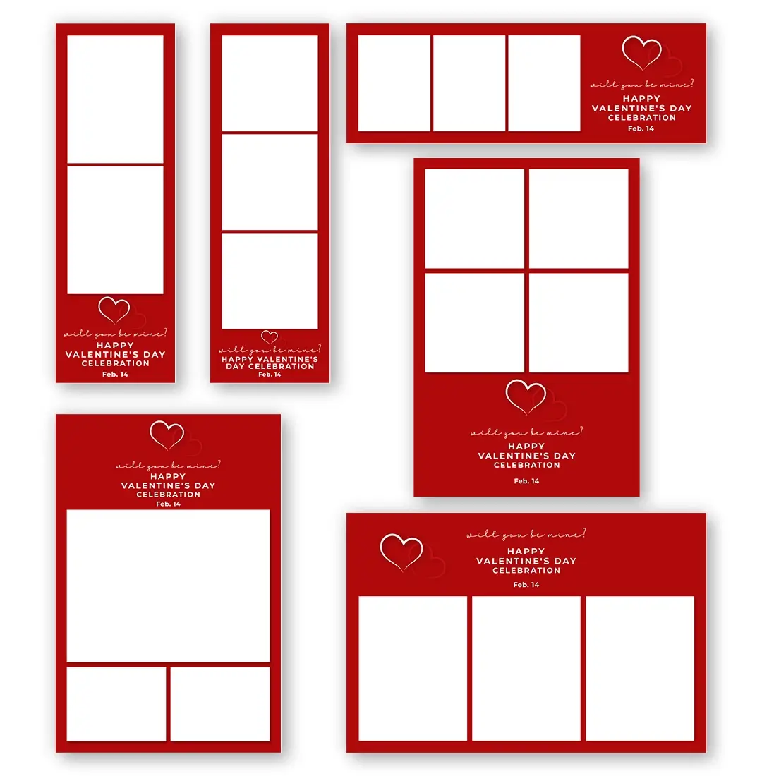 Be Mine photo booth template additional layouts layout