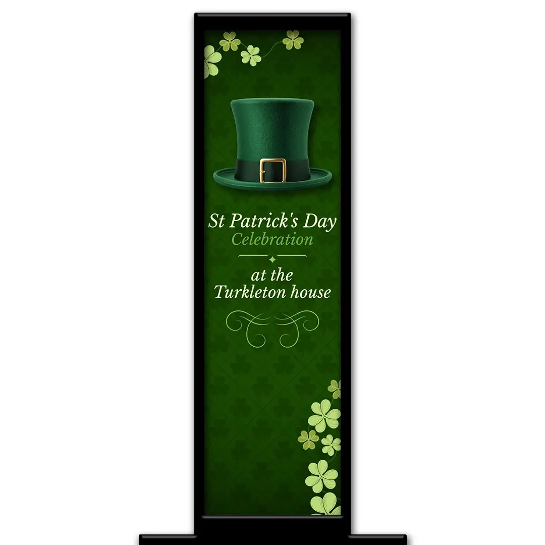 St Paddy's Day photo booth pillar start screen