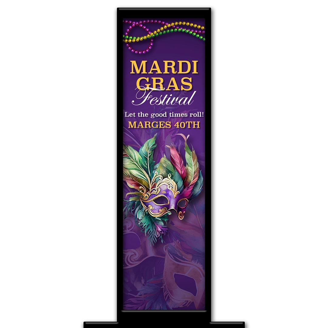 Mardi Gras Festival photo booth pillar start screen