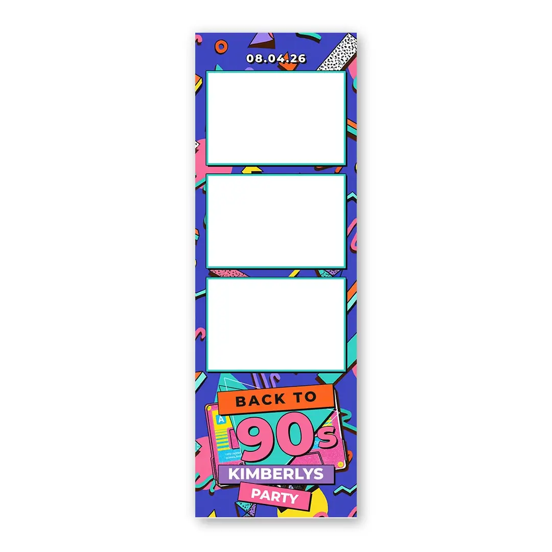 90s Party photo booth template S3L layout