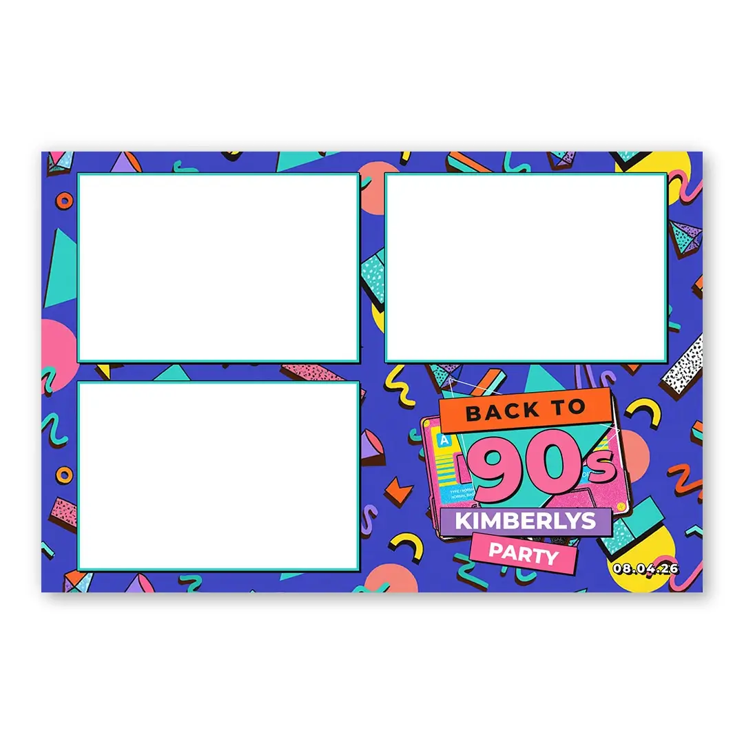 90s Party photo booth template L3L layout