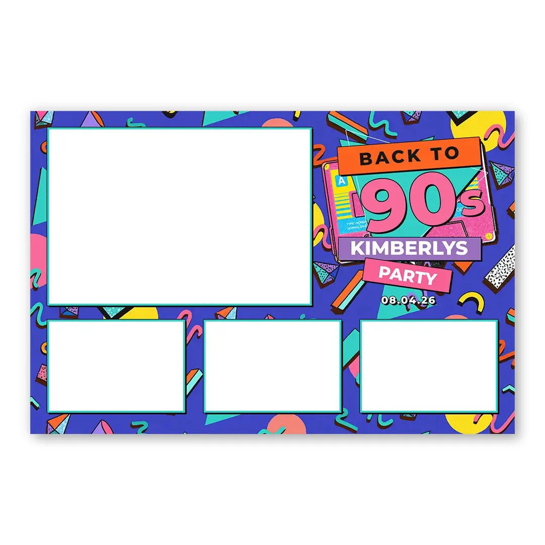 90s Party photo booth template L4L layout