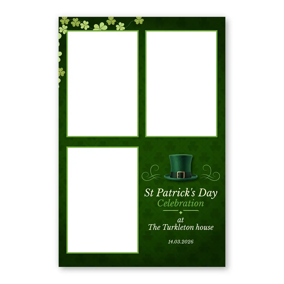 St. Paddy's Day photo booth template P3P layout