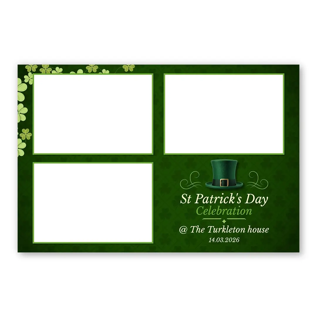 St. Paddy's Day photo booth template L3L layout