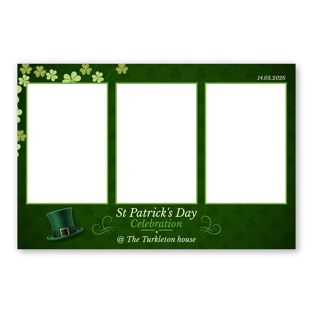 St. Paddy's Day photo booth template L3P layout