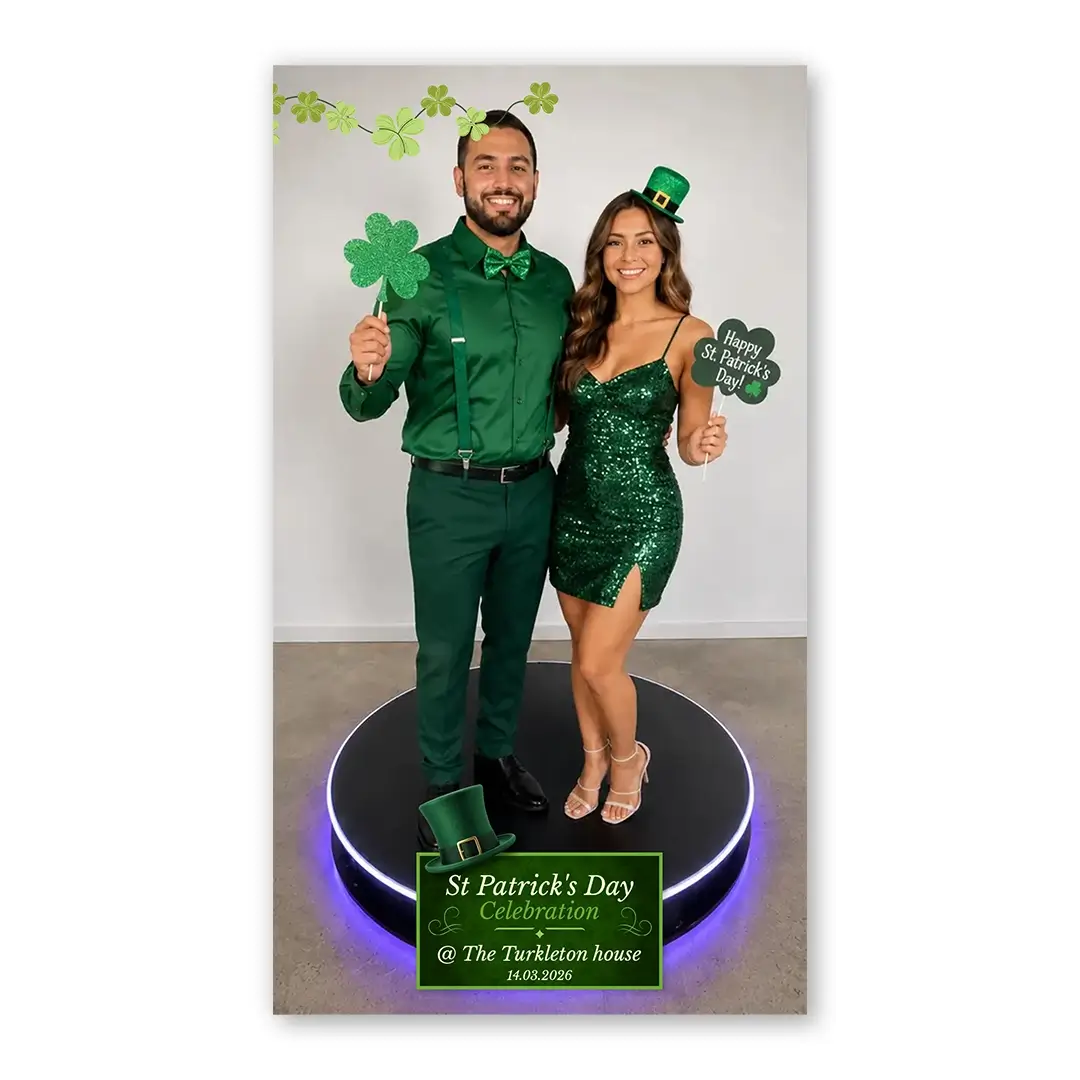 St. Paddy's Day photo booth template 360P layout