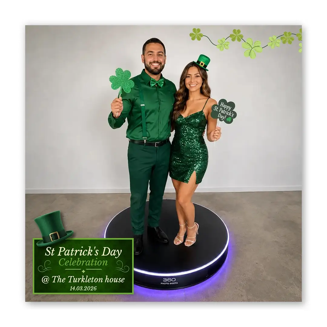 St. Paddy's Day photo booth template 360 layout