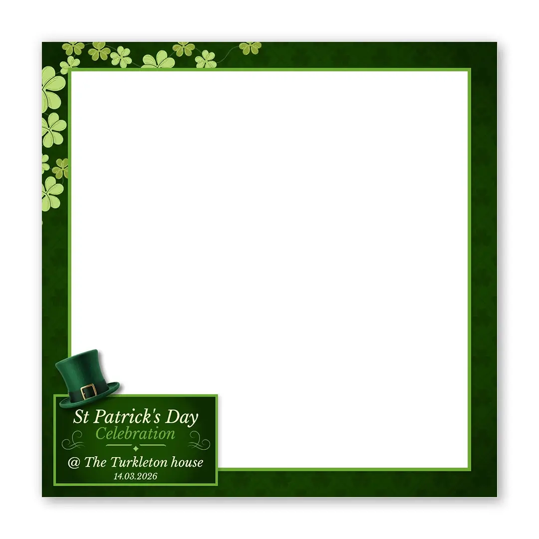St. Paddy's Day photo booth template SF layout