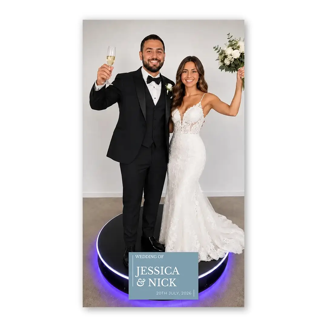 Elegant Grey Wedding photo booth template 360P layout
