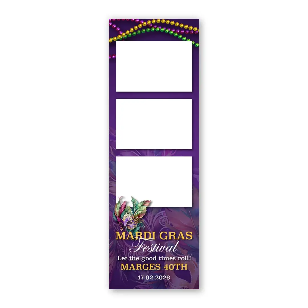 Mardi Gras Festival photo booth template S3L layout