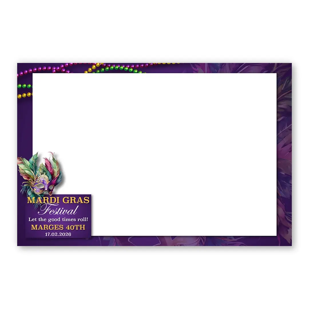 Mardi Gras Festival photo booth template LF layout