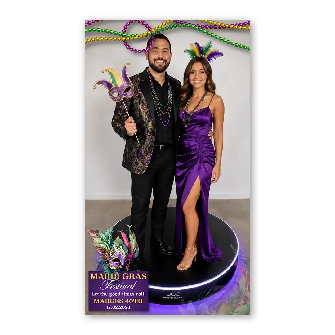 Mardi Gras Festival photo booth template 360P layout