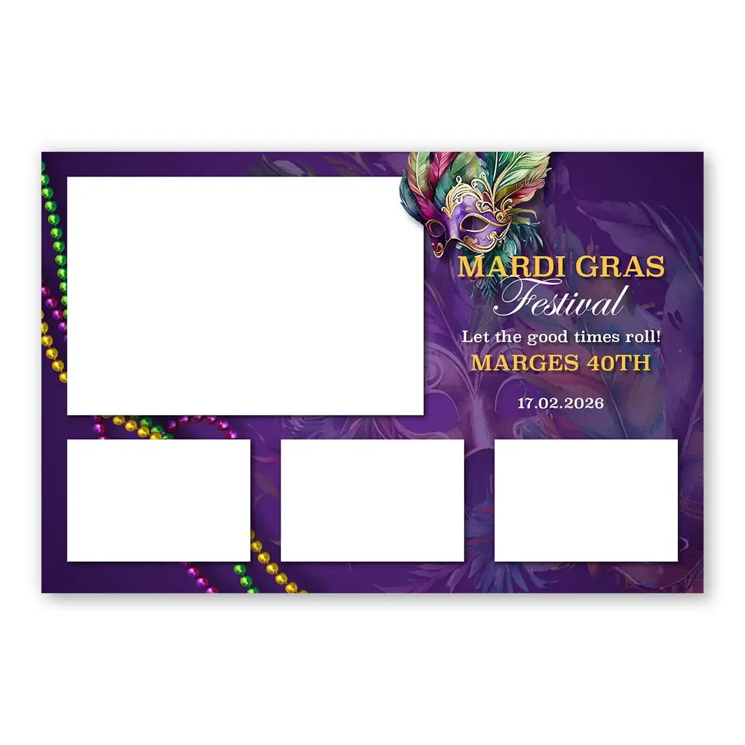 Mardi Gras Festival photo booth template L4L layout