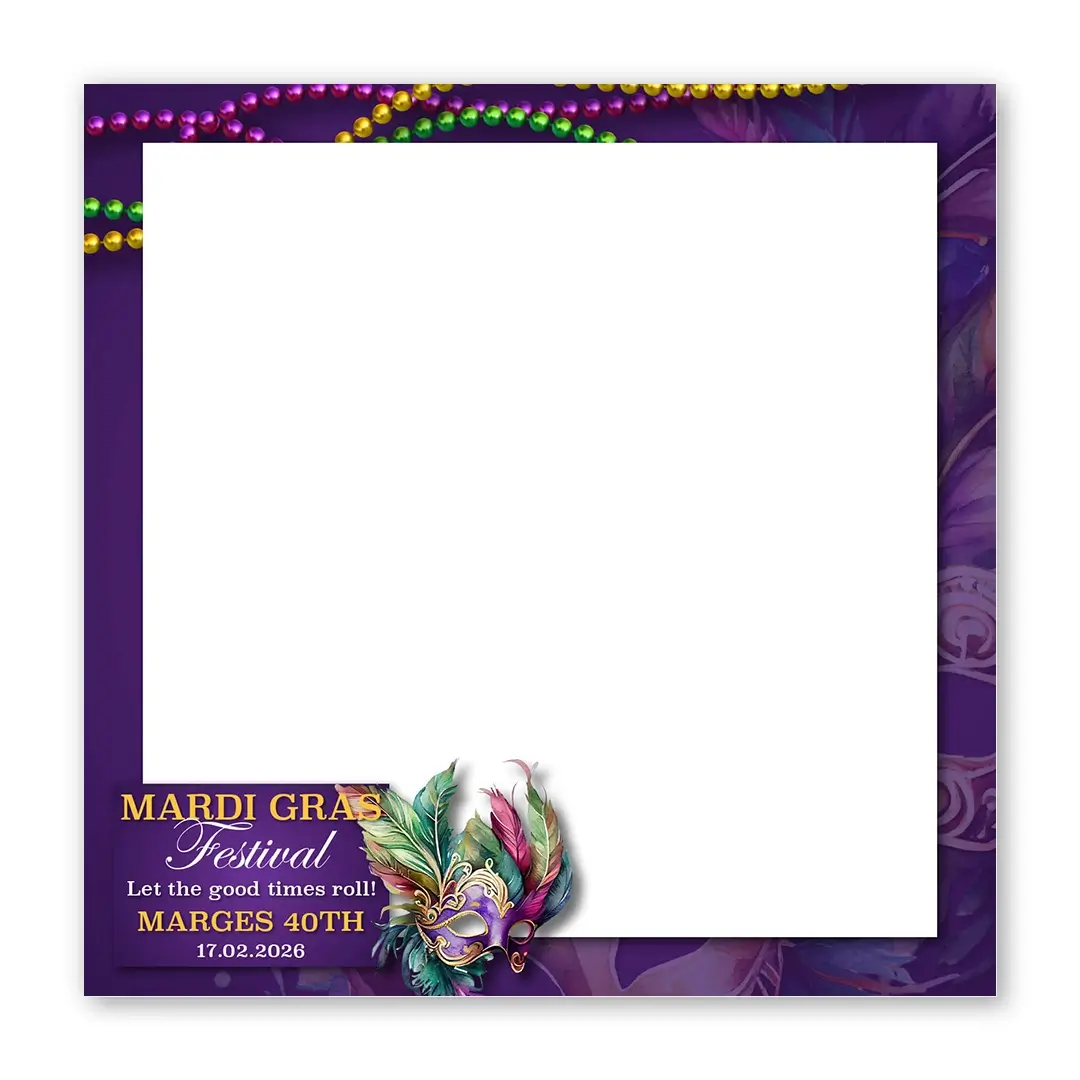 Mardi Gras Festival photo booth template SF layout