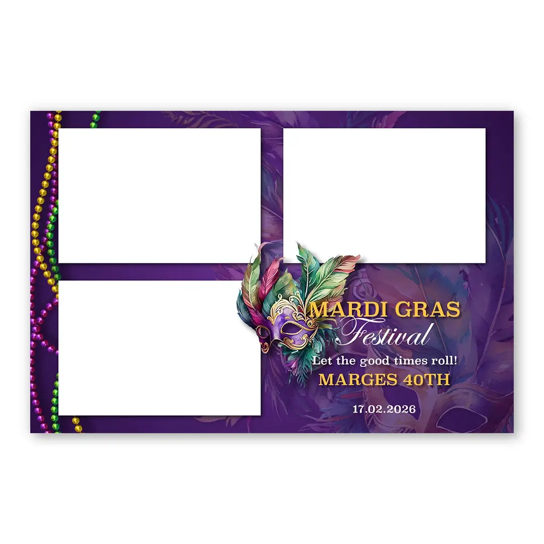 Mardi Gras Festival photo booth template L3L layout
