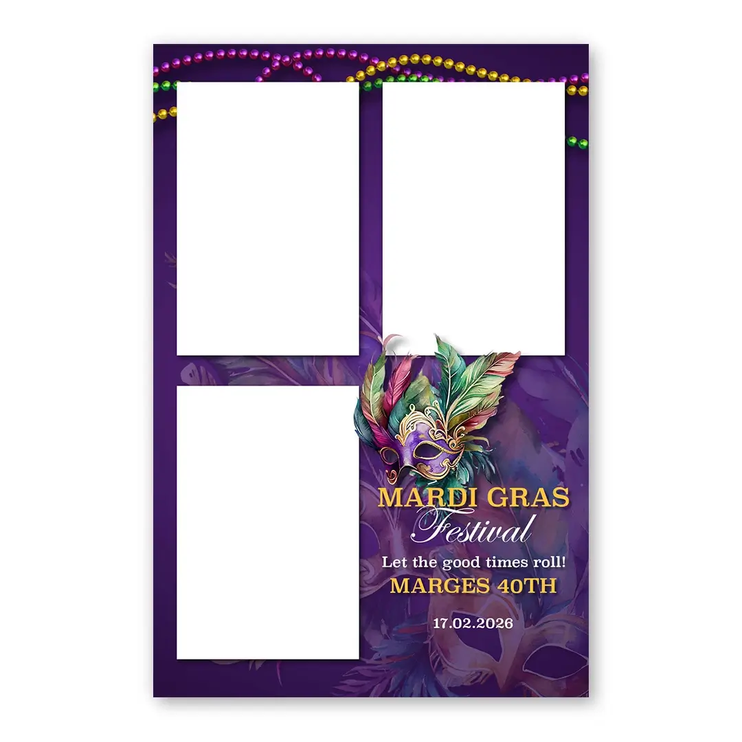 Mardi Gras Festival photo booth template P3P layout