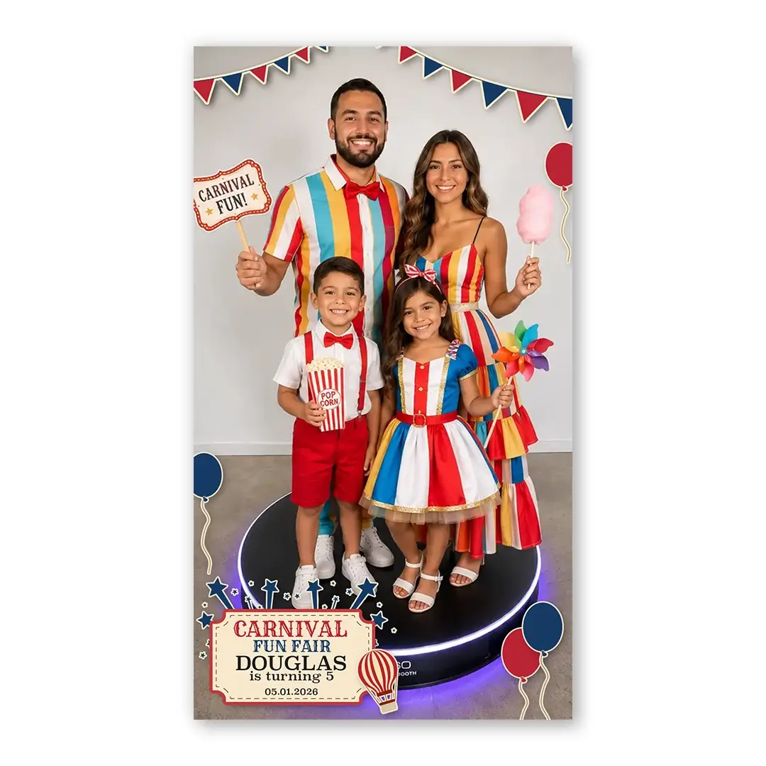 Carnival Fun Fair photo booth template 360P layout