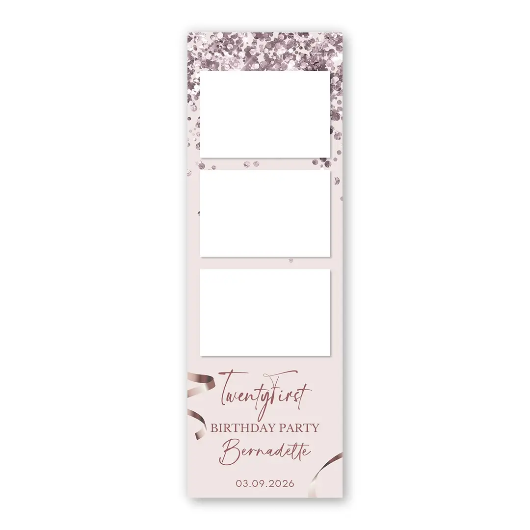 Rose Gold Party photo booth template S3L layout