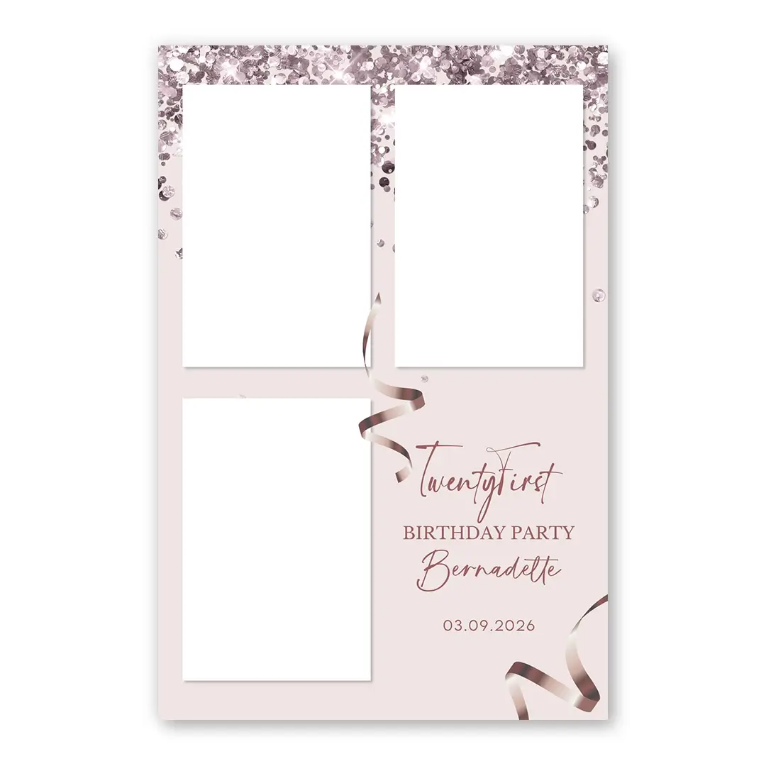 Rose Gold Party photo booth template P3P layout