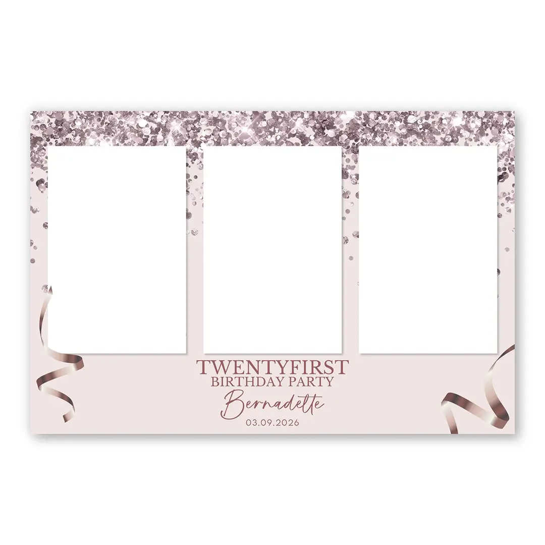 Rose Gold Party photo booth template L3P layout
