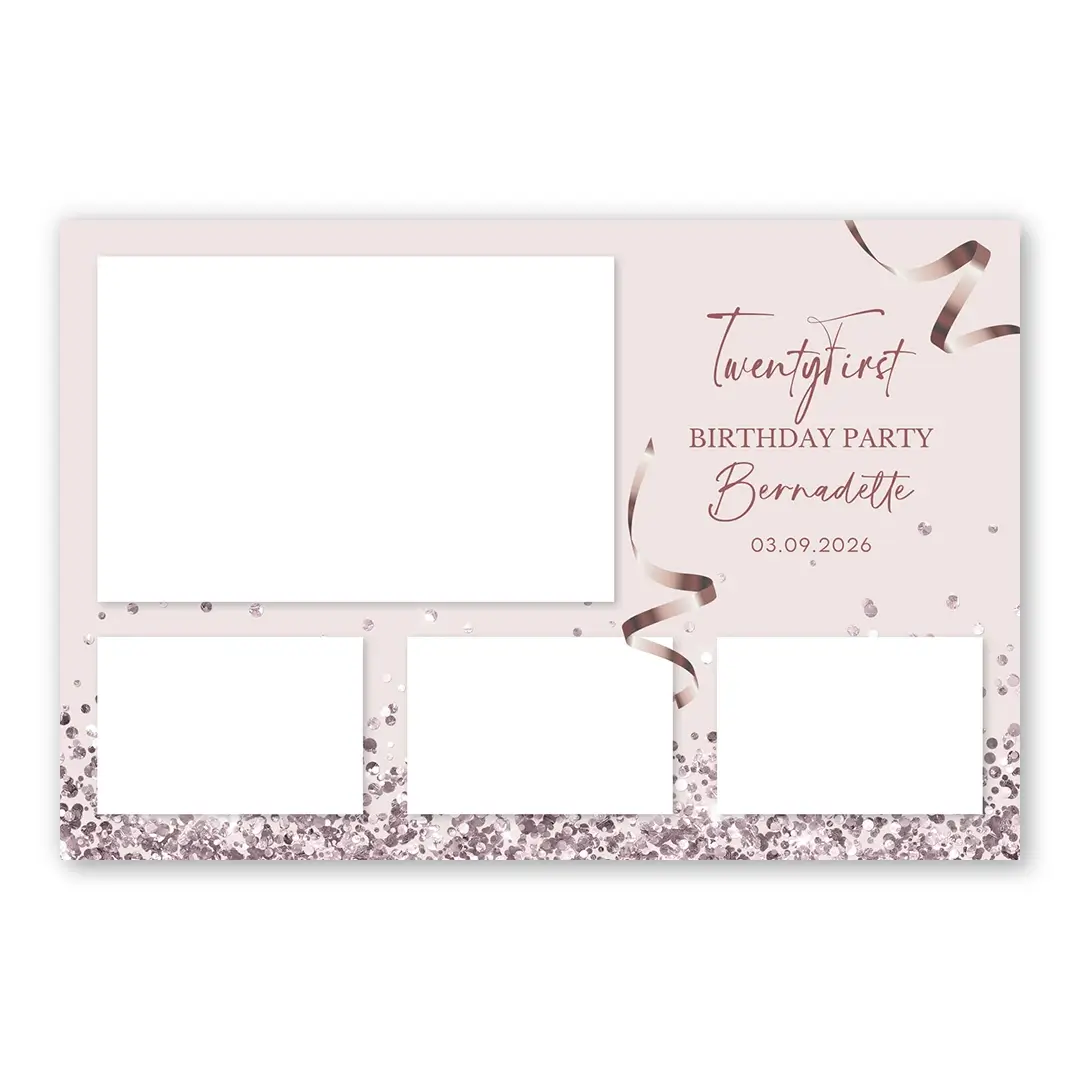 Rose Gold Party photo booth template L4L layout