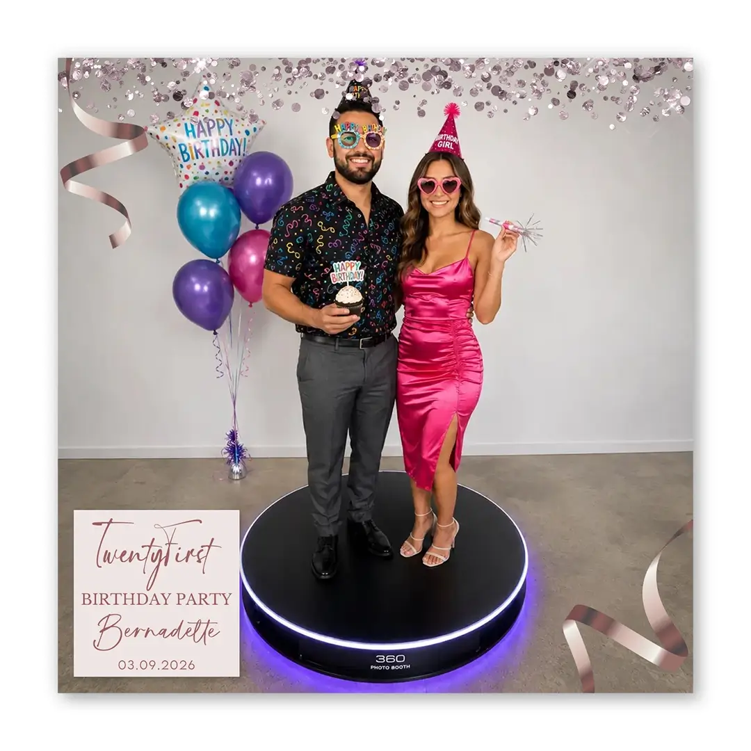 Rose Gold Party photo booth template 360 layout
