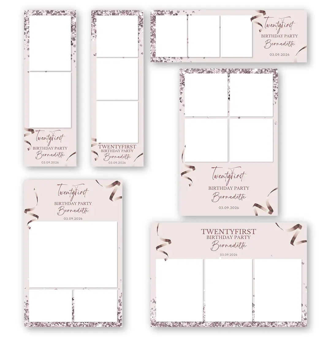 Rose Gold Party photo booth template additional layouts layout