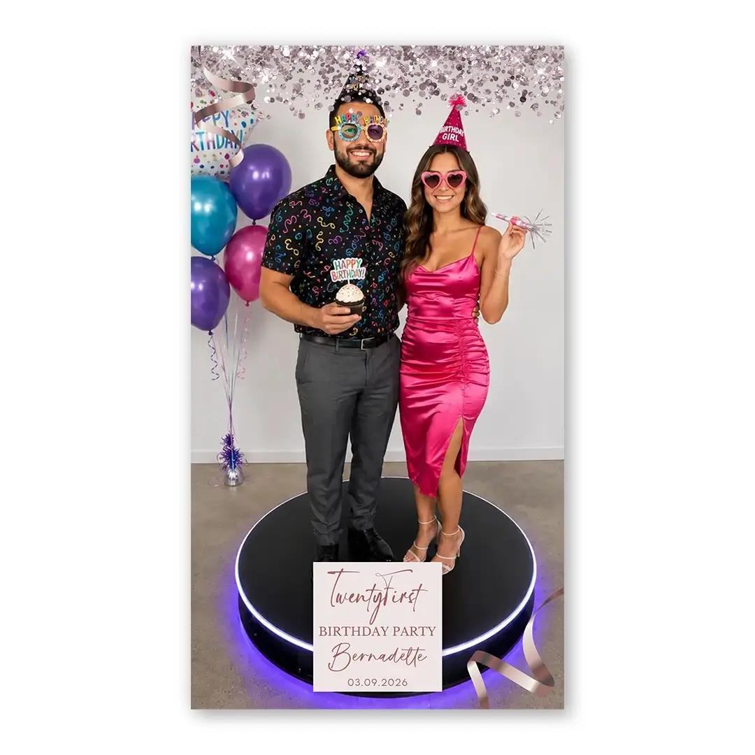 Rose Gold Party photo booth template 360P layout