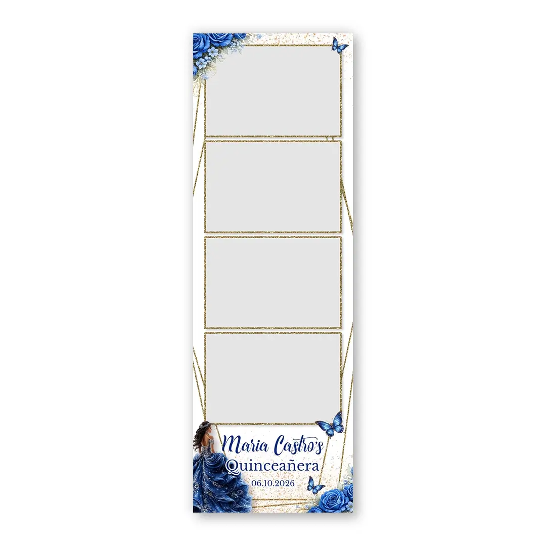 Blue Rose Quinceanera photo booth template S4L layout